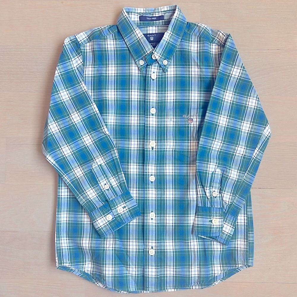 GANT Boys Patterned Long Sleeve Button Down Shirt